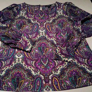 J. Crew Purple Paisley Talitha Popover XS
